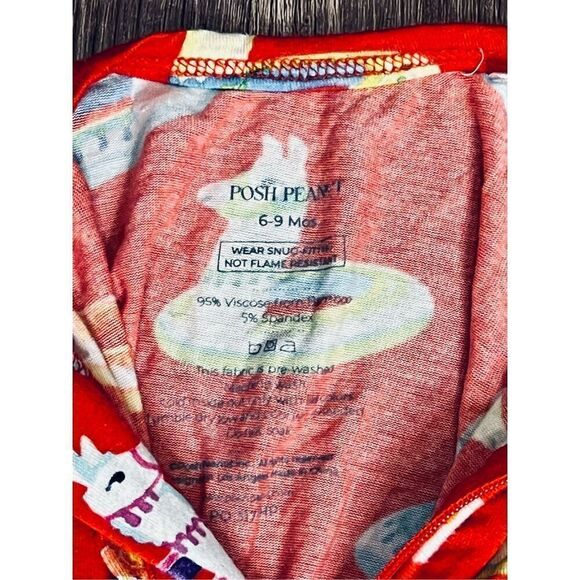 Posh Peanut Bamboo Red Emillo Footie Sleeper Sz 6-9 months Retire Print - Picture 5 of 8